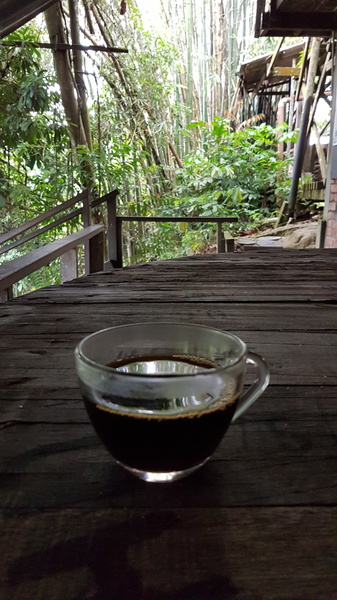 Koffietje in de tropen.