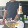 Champagne aan het einde van een tenniskampweek.