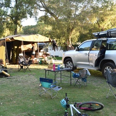 Onze kampeerplaats in het park.